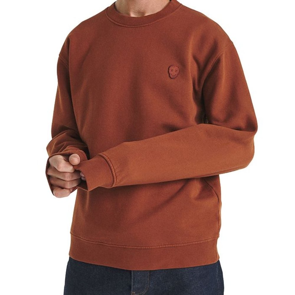 The Kooples Smiley Skull Patch Crewneck Sweatshirt